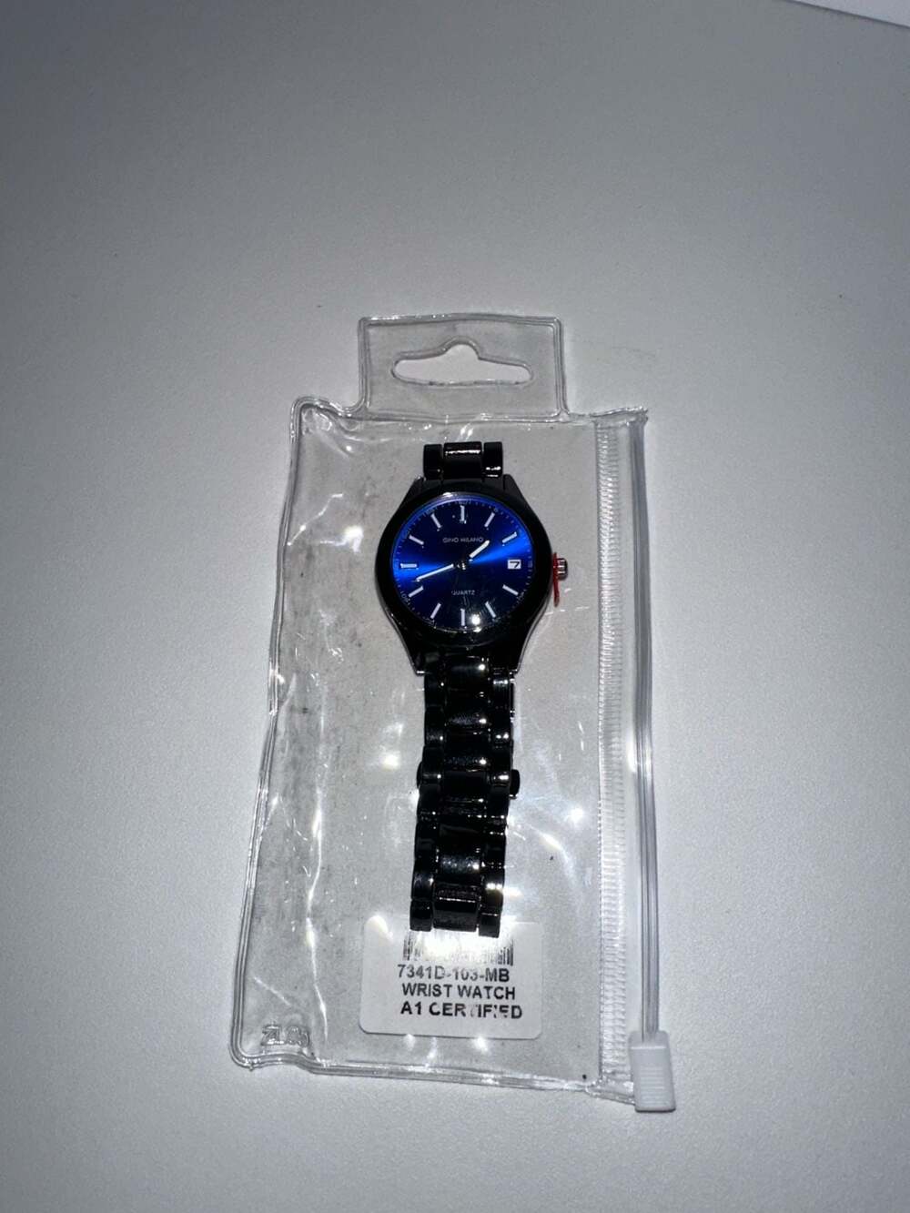 Gino Milano Wrist Watch Blue Dial Black Stainless Steel Quartz